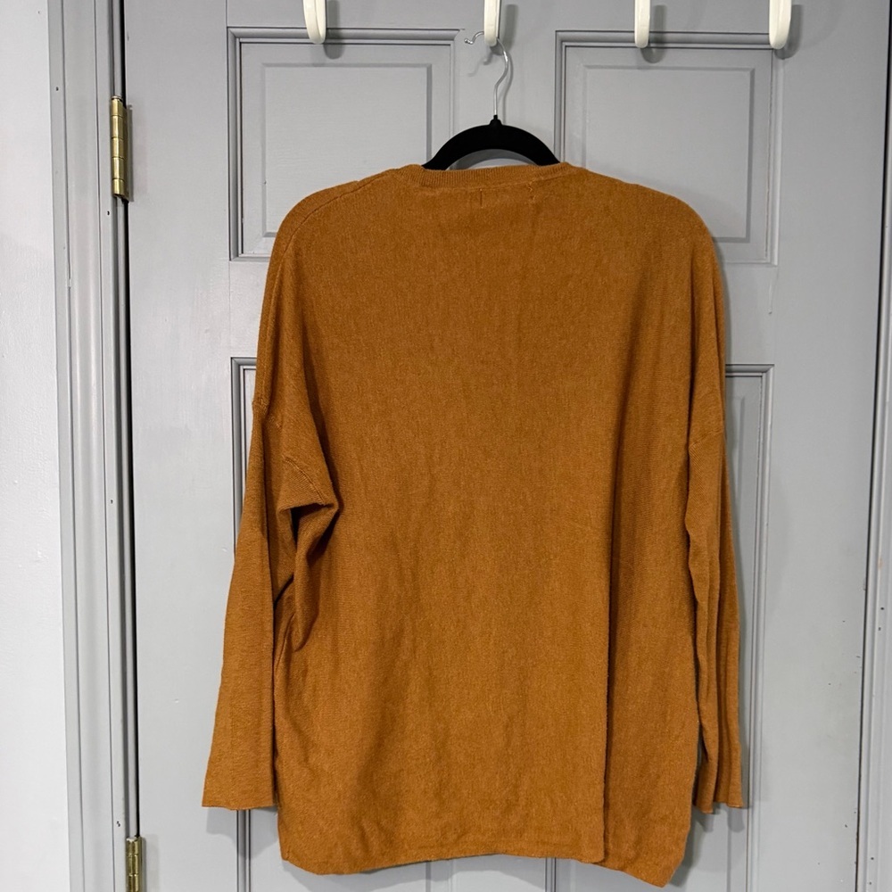 Altar'd State V-Neck Sweater in Rich Tan/burnt Orange-ish - Picture 3 of 5